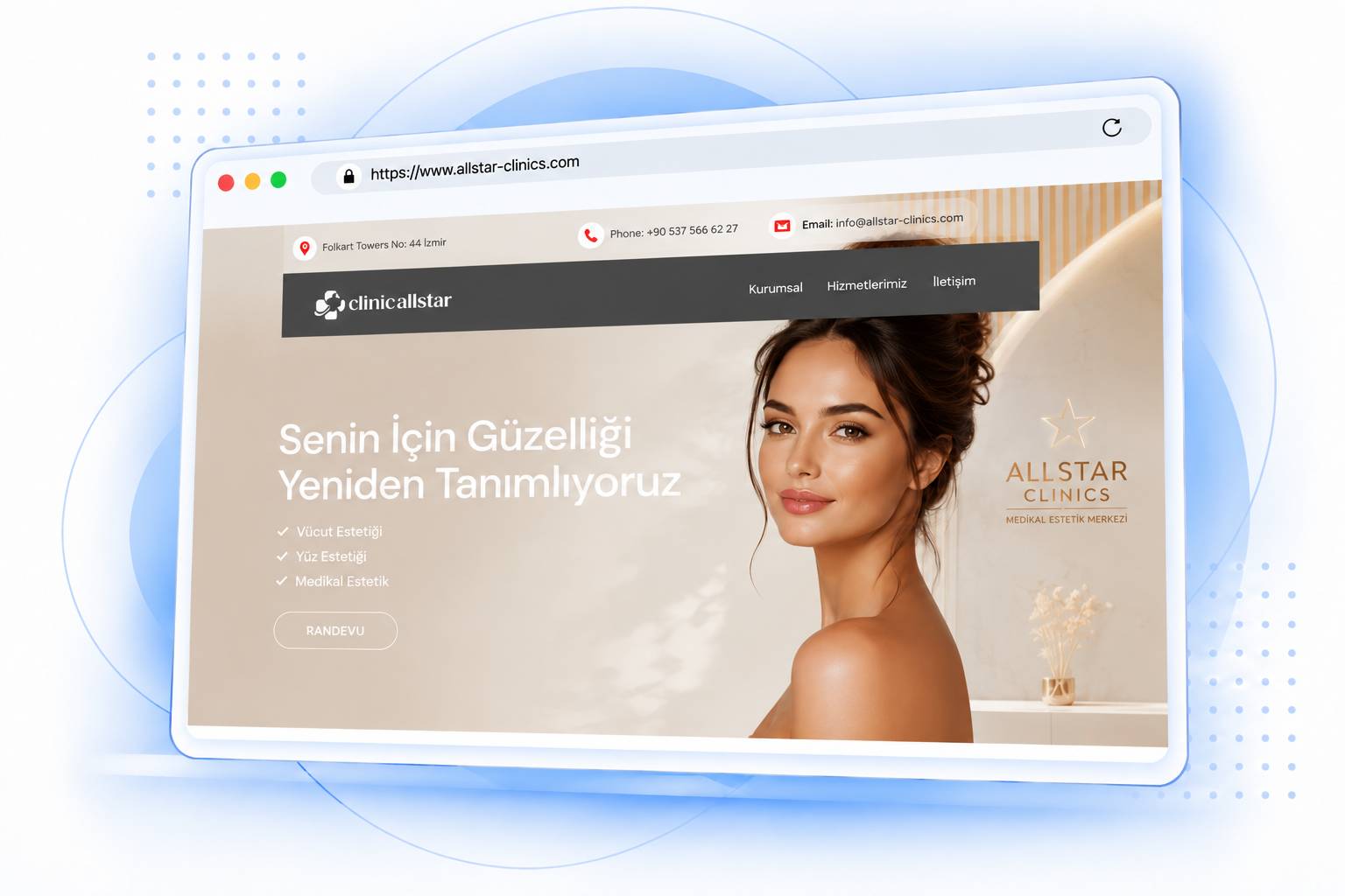 Allstar Clinics web sitesi