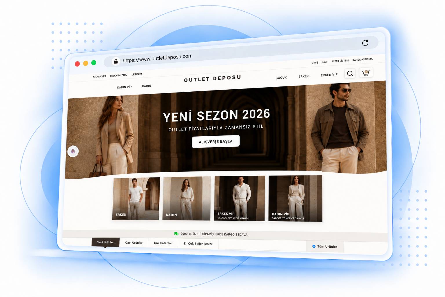 Outlet Deposu e-ticaret sitesi