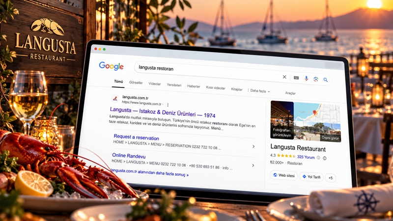 Langusta Restaurant için özel tasarımlı web sitesi