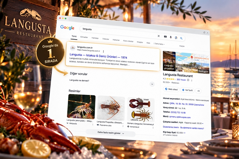 Langusta Restaurant için özel tasarımlı web sitesi